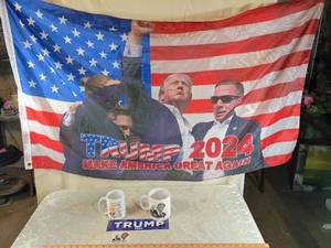 lot 2 image: Trump 2024 Campaign Collection Bundle flag coffee cups