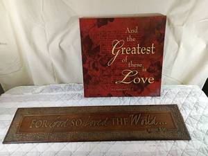 lot 41 image: Religious Wall Art Set - Bible Verse Decor