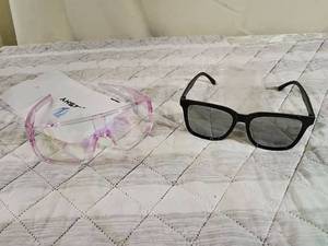 lot 117 image: Palesh Pink Safety Glasses and Black Sunglasses Set