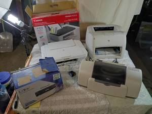 lot 135 image: Printer Collection - Canon PIXMA, HP LaserJet, Epson Bundle