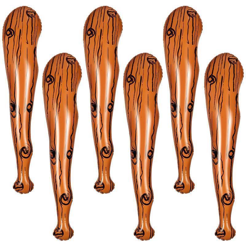 lot 61896 image: 5 Pcs Inflatable Baseball Bat Inflatable Axe Cave Bat Caveman Stick Caveman for Club Cosplay Birthday Party Supplies Halloween Carnival Decoration (Stripe Style,35.4 x 7.9 Inch)