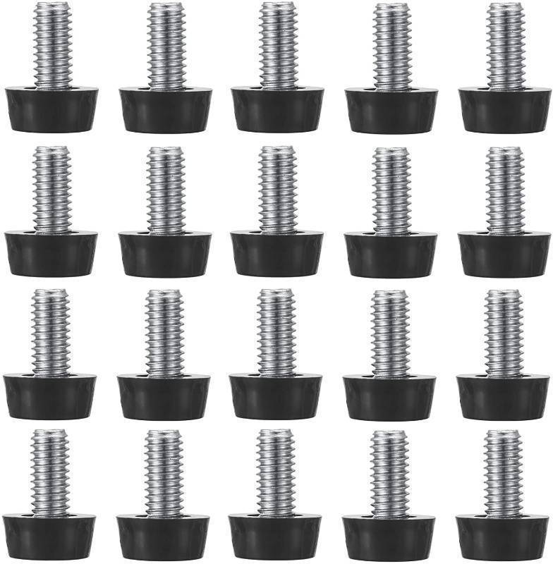 lot 61942 image: M8 Thread Adjustable Furniture Levelers Screw in Threaded 20 Pcs, Galvanized Steel Screw Foot Levelers Screw On Furniture Glide Leveling for Table, Chair, Furniture Legs - Retail $10