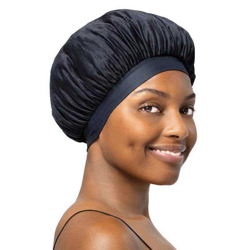 lot 62011 image: Satin Edge Bonnet (Black) - Retail $6