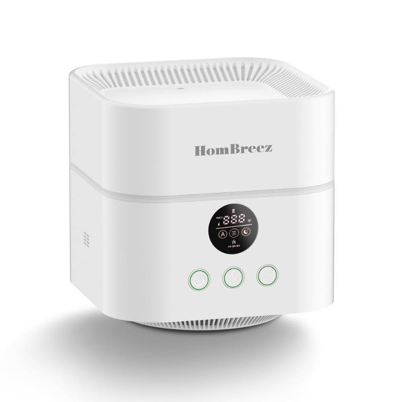 lot 44829 image: Air Purifier and Humidifier Combo for Bedroom, Covers Up to 200ft�, H13 True HEPA Filter, 500ML Water Tank, Quiet Cool Mist Top Fill Essential Oil Diffuser for Baby, Pet Room, White - Retail $54