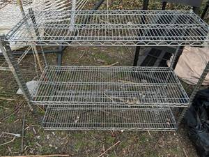 lot 165 image: Chrome Wire Storage Shelving Unit 4 feet wide heavy duty