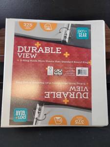 lot 3581 image: PenGear Durable View Binder 1.5 inch D-Ring White