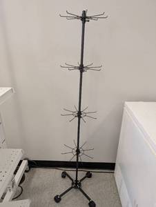 lot 23 image: 4-Tier Rolling Display Stand with Spinner Hooks