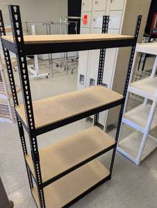 lot 29 image: Storage Shelf Unit with Particle Board Shelves  - Retail $85