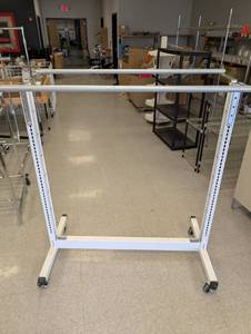 lot 35 image: Commercial Rolling Garment Rack  - Retail $175
