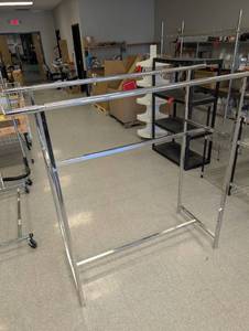 lot 36 image: Uline Double Rail Clothing Rack  - Retail $125