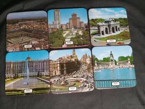 lot 2892 image: 1960s Madrid Spain Photo Souvenir Coaster  Set