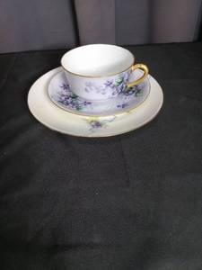 lot 3012 image: Bavaria Hand Painted Violet Tea Set