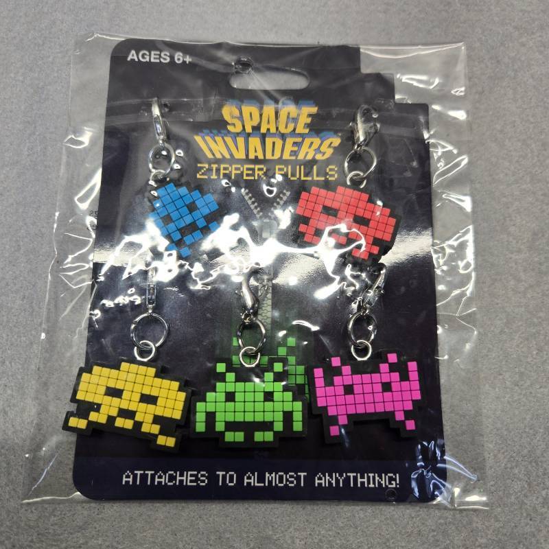 lot 214 image: Space Invaders Pixel Art Zipper Pulls Set