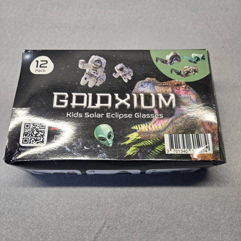 lot 209 image: Iridixium Kids Solar Eclipse Glasses - 12 Pack