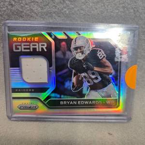 lot 332 image: 2020 Prizm Bryan Edwards Rookie Gear Jersey Card Raiders