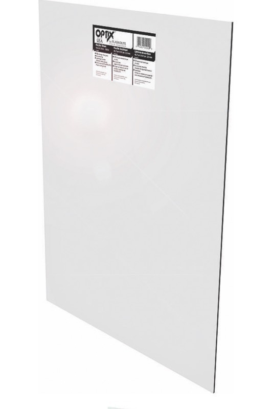 lot 50 image: OPTIX Acrylic Sheet 20 in. X 32in. X .100in - Clear Plexiglass