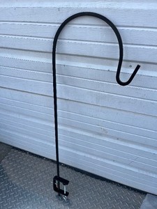 lot 141 image: 3 Steel Shepherds Hook sq - Deck Rail Attachment