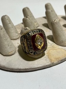 lot 14 image: Chiefs Rep Football Sport Memorabilia AFL Champion 1966 Chiefs Vs Bills - Dawson - Great Display Piece Large Sz - Ring only Display not included