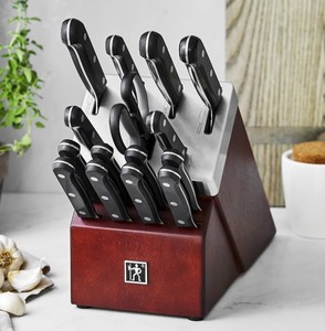 Henckels International Solution 16 Piece Self-Sharpening Walnut Block Set - Comes assembled as pictured *Retails $179*