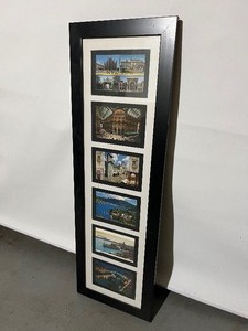 lot 195 image: 6 Pictured Frame - Great for Family Friends Photos - Clean Black Frame (Stock travel photos currently in) 16 x 36