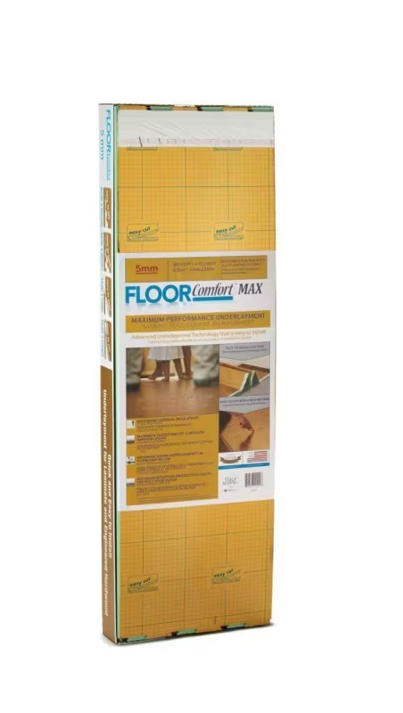 lot 338 image: Floorcomfort 100 sq. ft. Fanfold 4 ft. W x 25 ft. L x 5 mm T Underlayment for Laminate and Engineered Hardwood