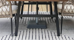 lot 96 image: US Weight 40 Pound Umbrella Base - Weighted Umbrella base For Use With Patio Table  Heavy Duty Base - Black
