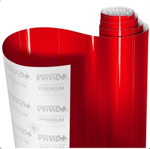 lot 101 image: VViViD Gloss Liquid Metal Red Vinyl Car Wrap Film (6ft x 5ft)