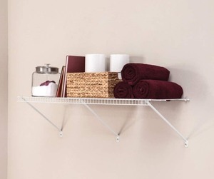 lot 155 image: ClosetMaid 1074 Multi-Purpose 4Ft. by 16in. Ventilated Wire Shelf Kit, White