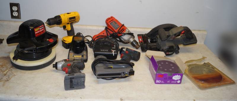 lot 1260 image: Power Tool Lot- Corded and Cordless- Dewalt and Others