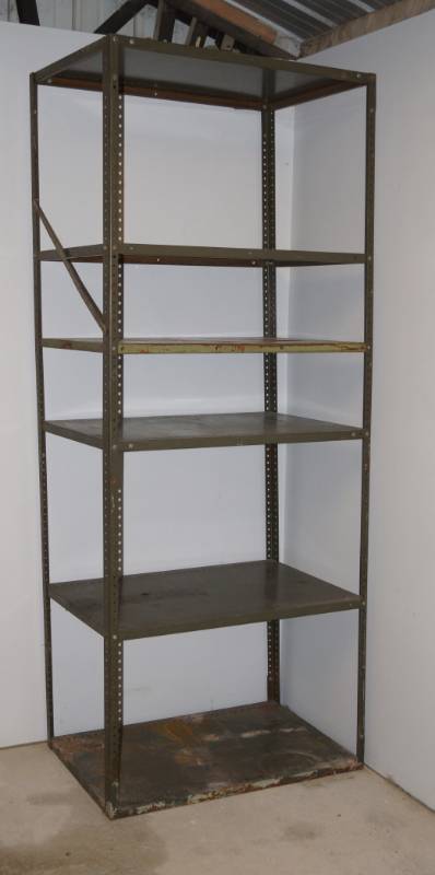 lot 1285 image: Metal Shop Shelving- 7 ft Tall