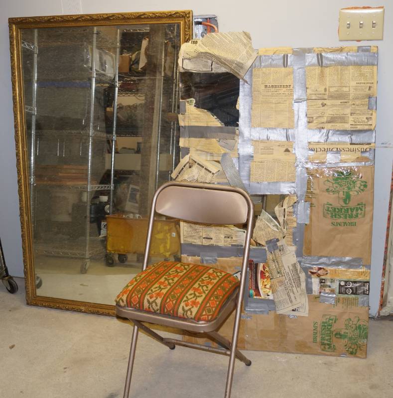 lot 1294 image: Large Ornate Framed Mirror and Bonus Mystery Glass