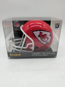 lot 101027 image: Kansas City Chiefs NFL Helmet Tape Dispenser in Box by Scotch