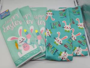 lot 101057 image: Spring  Easter Bunny Kitchen Towel Sets - Set of 5, New w tags