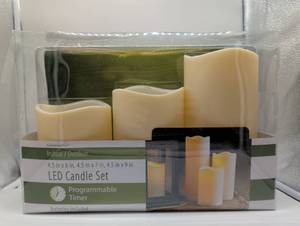 lot 101074 image: Everlasting Glow LED Candle Set with Timer