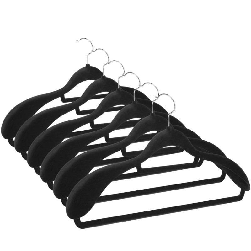 lot 22594 image: Hodola 6 Pack Velvet Suit Hangers for Men with 360 Rotating Hooks, Space-Saving Non-Slip Jacket Hangers for Dress, Pants, Shirts, Skirts, Ties - Retail $19