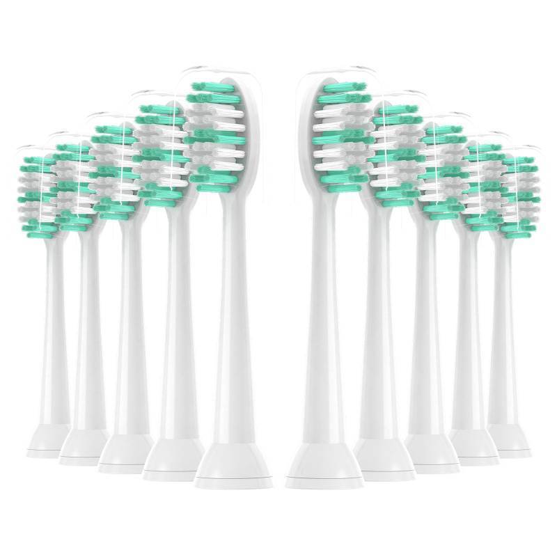 lot 33200 image: XIAOHEAD Replacement Toothbrush Heads 10 Pack for AquaSonic Black Series for Vibe Series Black Series pro, and for Duo Series pro Electric Toothbrush,Whtie - Retail $9