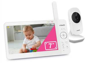 VTech Video Baby Monitor with 7" Color LCD Screen, Portable, Long Battery Life, Clear Audio/Video Quality, Secure Transmission, No Wi-Fi, 2-Way Audio, Temperature Sensor, Travel Monitor: 819 Max - Retail: $59
