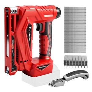 lot 7755 image: 18 Gauge 2 in 1 Brad NailerNarrow Crown Stapler for Milwaukee M18 Battery, Brushless Cordless Nail Gun with Depth Adjustment & 2000 Fasteners, for Trim Work Small Assembly Projects No Battery - Retail $83