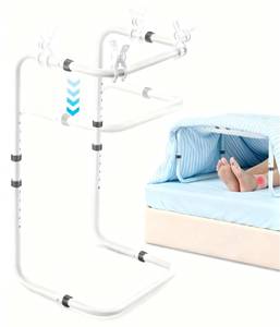 lot 7760 image: Adjustable Blanket Lifter for Feet with 4 Clips Bed Cradle to Keep Blanket Off Your Legs, Universal Blanket Lifters for Foot of Bed, Height Adjustable Blanket Support Frame for Comfort & Recovery - Retail $40