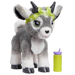 lot 7763 image: furReal Daisy the Yoga Goat Interactive Toy, 11-inch Realistic Plush, Kids Toys for Ages 4 Up by Just Play - Retail $40