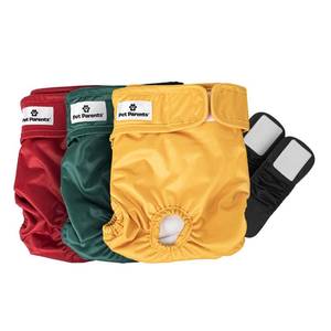 lot 41379 image: Pet Parents Washable Dog Diapers (3pack)  Extendrs of Durable Doggie Diapers, Premium Dog Diapers Female (Medium, Samba) - Retail $26