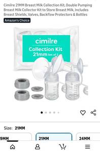 lot 41380 image: Cimilre 21MM Breast Pump Collection Kit - Retail $15