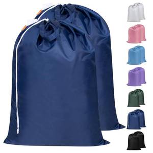 lot 41389 image: Polecasa Extra Heavy Duty Large Laundry Bag with Sturdy Handles and Drawstring Closure, 2 Pack 28 x 36 inches Durable Storage Bags for Basket, Hamper, College, Dorm, Travel, Navy - Retail $13