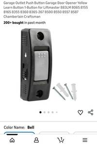 lot 41395 image: Liftmaster Chamberlain Garage Door Button missing hardware  - Retail $8