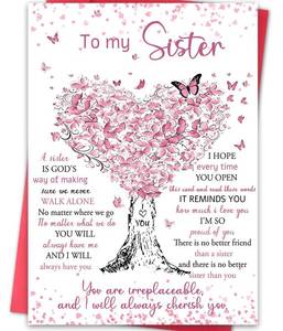 lot 41416 image: Happy Birthday Card for Sister, Lovely Sister Bday Cards,Unique Gifts Ideas for Women,Birthday Gifts from Brother - Retail $6