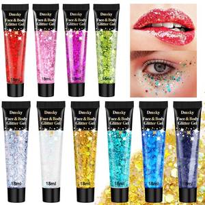 lot 41417 image: Colors Body Glitter,Face Glitter Makeup for Kids Women,Sparkly Chunky Hair Glitter for Eye Lip Hair Nails,Mardi Gras Glitter Makeup Face Paint,Singer Concerts Disco Rave Festival Accessories 10 pcs - Retail $7