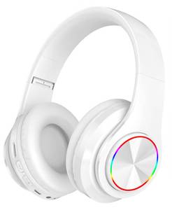 lot 41420 image: Fragolucyou Wireless Bluetooth Headphones-Colorful Lights,Foldable,Bluetooth 5.0,10 m Range,Stereo Surround,Built-in Microphone,Comfortable affixed Ears (white1) - Retail $13