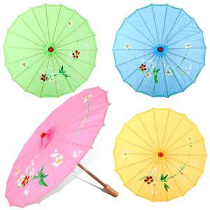 lot 41441 image: Dunzy 4 Pcs Chinese Handmade Umbrella 22 Inch Mini Oiled Paper Classical Plum Blossom Paper Umbrella Small Parasol Art Dance Japanese Decorations for Wedding Parties Photography, Costumes, Decoration - Retail $28