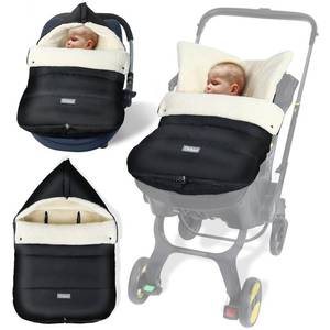lot 44760 image: Ivywind Winter Car Seat Cover Baby, Universal Car Seat Footmuff with Convertible Hood for Cold Weather, Removable Carseat Waterproof Covers for Infant Boy&Girl, Machine Washable, Black - Retail $31