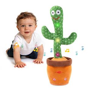 lot 50763 image: LLUKEME Talking Cactus Toy for Babies 6 Months & Toddlers - Dancing Singing Repeating Cactus Toy with 10 Songs & Lights, Interactive Plush Gift for Kids Age 1 2 3 4 5 6, Easter Gifts for Kids - Retail $14
